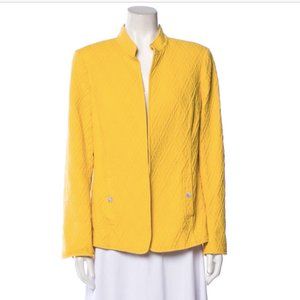 Nina McLemore yellow textured cotton blazer